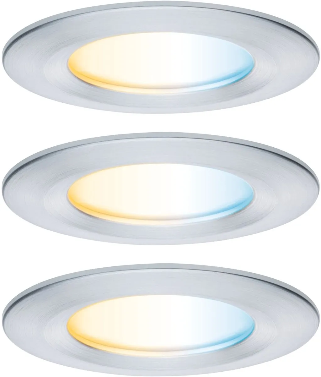 Paulmann Nova Coin LED-inbouwlamp 3x6W 530lm Tunable White 78mm - Aluminium