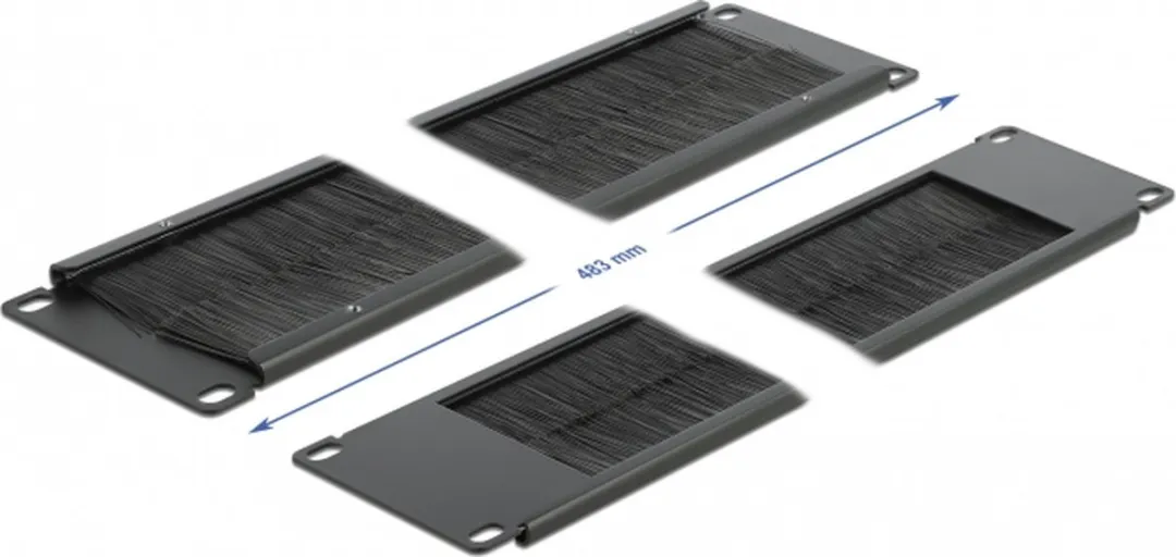 Delock 19" Kabelbeheersborstel 2U - Zwart - afbeelding 4 van 4