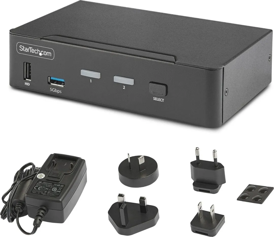 Startech D86A2-2-PORT-8K-KVM 2-Port DisplayPort KVM Switch - 8K 60Hz - Zwart