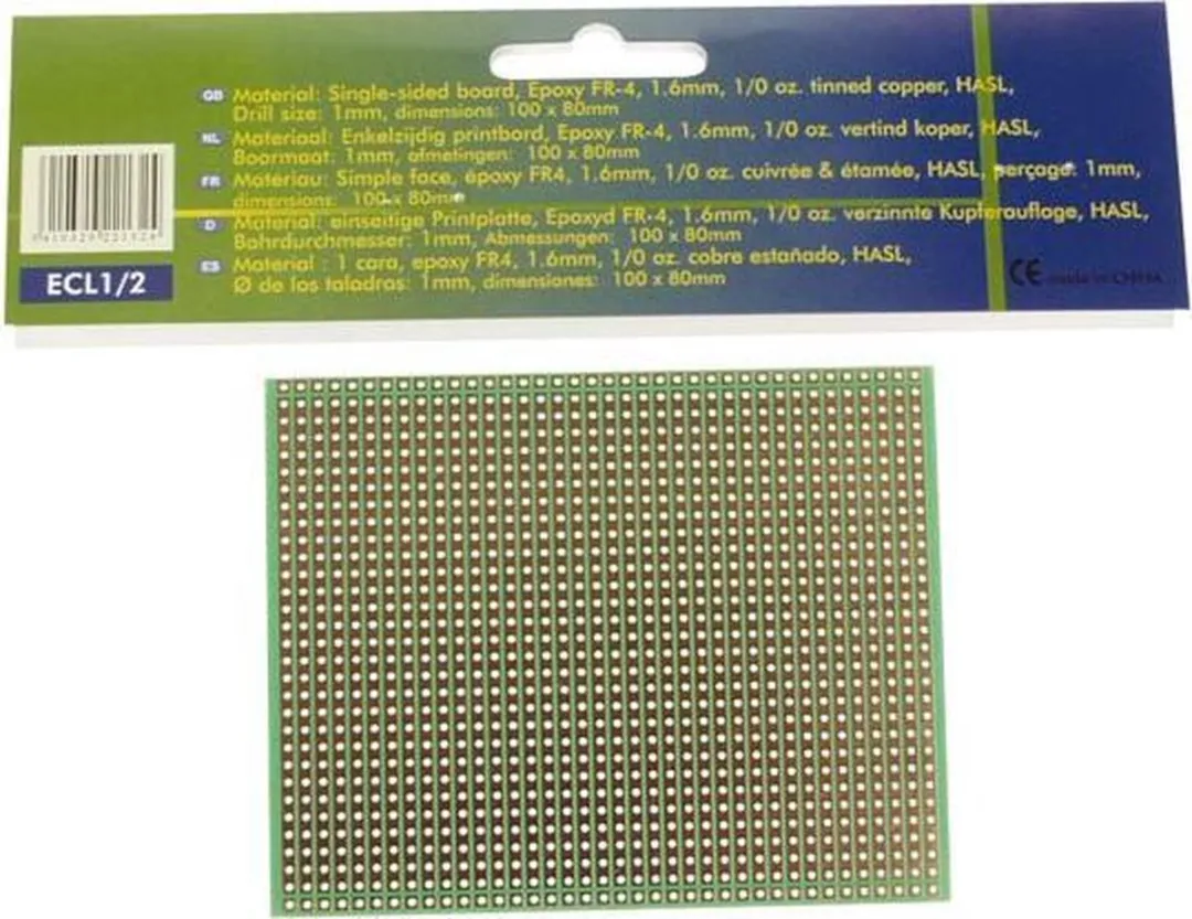 Velleman Eurocard ECL1/2 - 100x80mm - Groene FR-4
