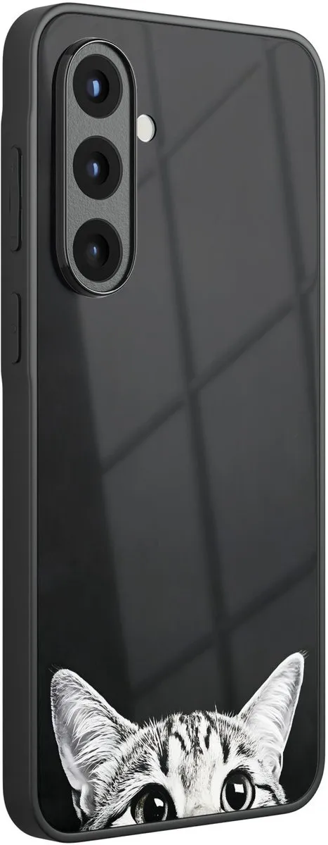 Casevibes Hoesje Samsung Galaxy A56 - Zwart - Kat Kiekeboe Print