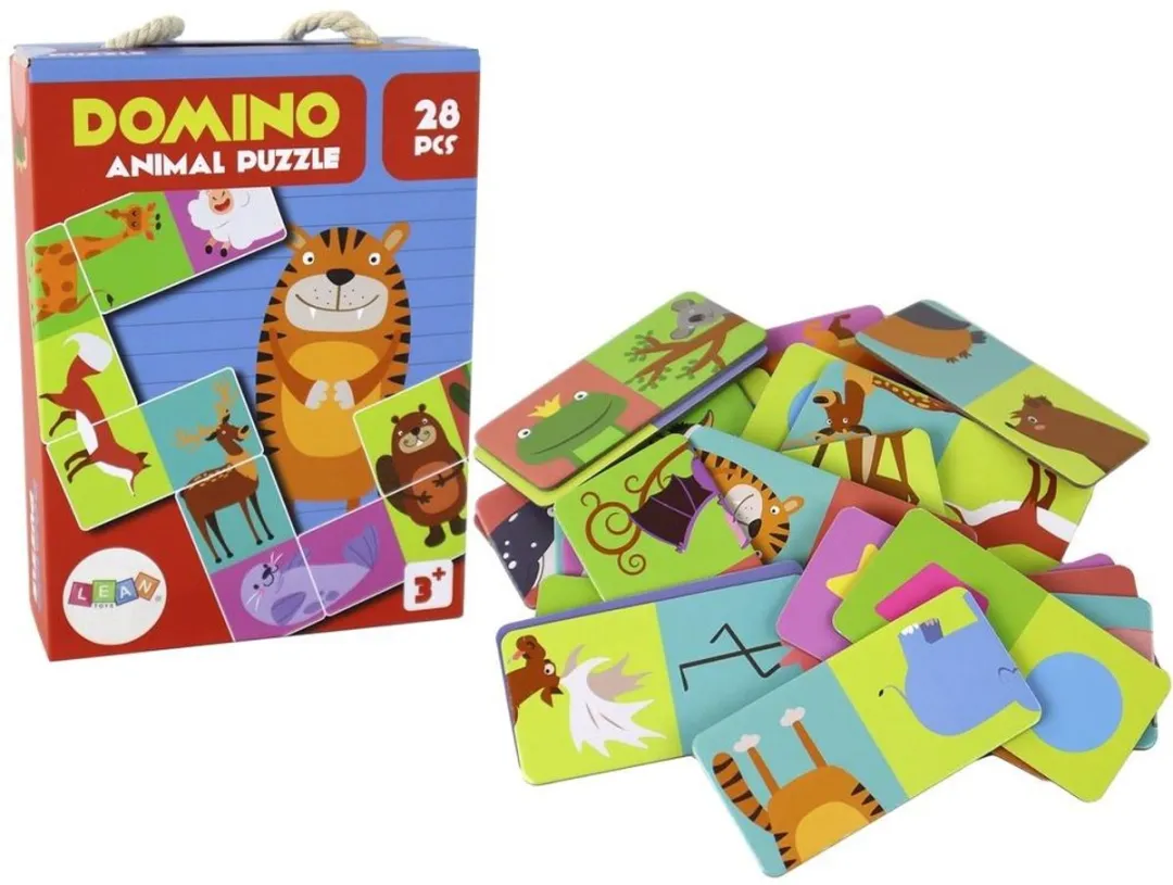 Lean Toys Dubbelzijdige Domino-Puzzel Dieren