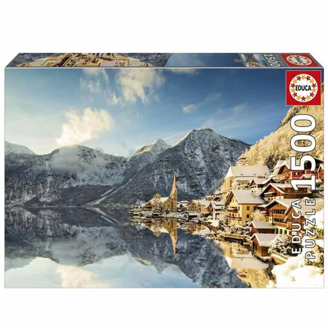 Educa Winter in Hallstatt Oostenrijk Puzzel 1500 Stuks - Multicolor