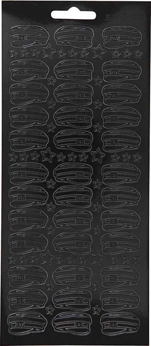 Creativ Company Hoed Stickers Zwart - 36 Stuks