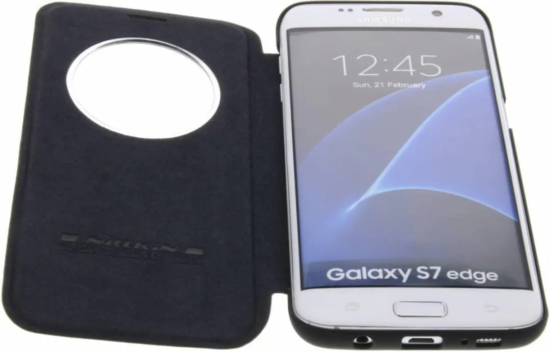 Nillkin Qin Book Cover Samsung Galaxy S7 Edge - Zwart