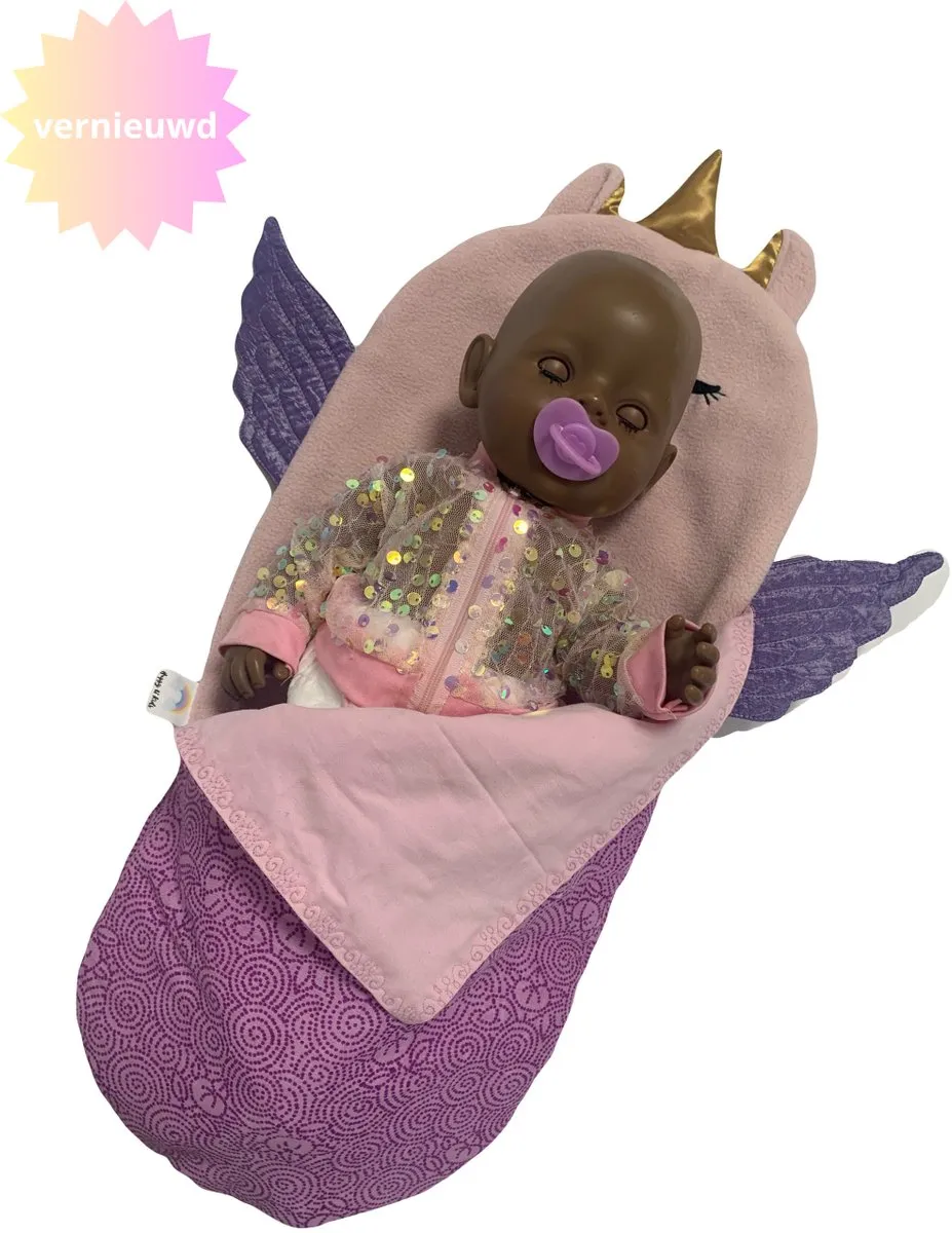 Happy U Kids Unicorn Slaapzak voor Babypop 36-43cm