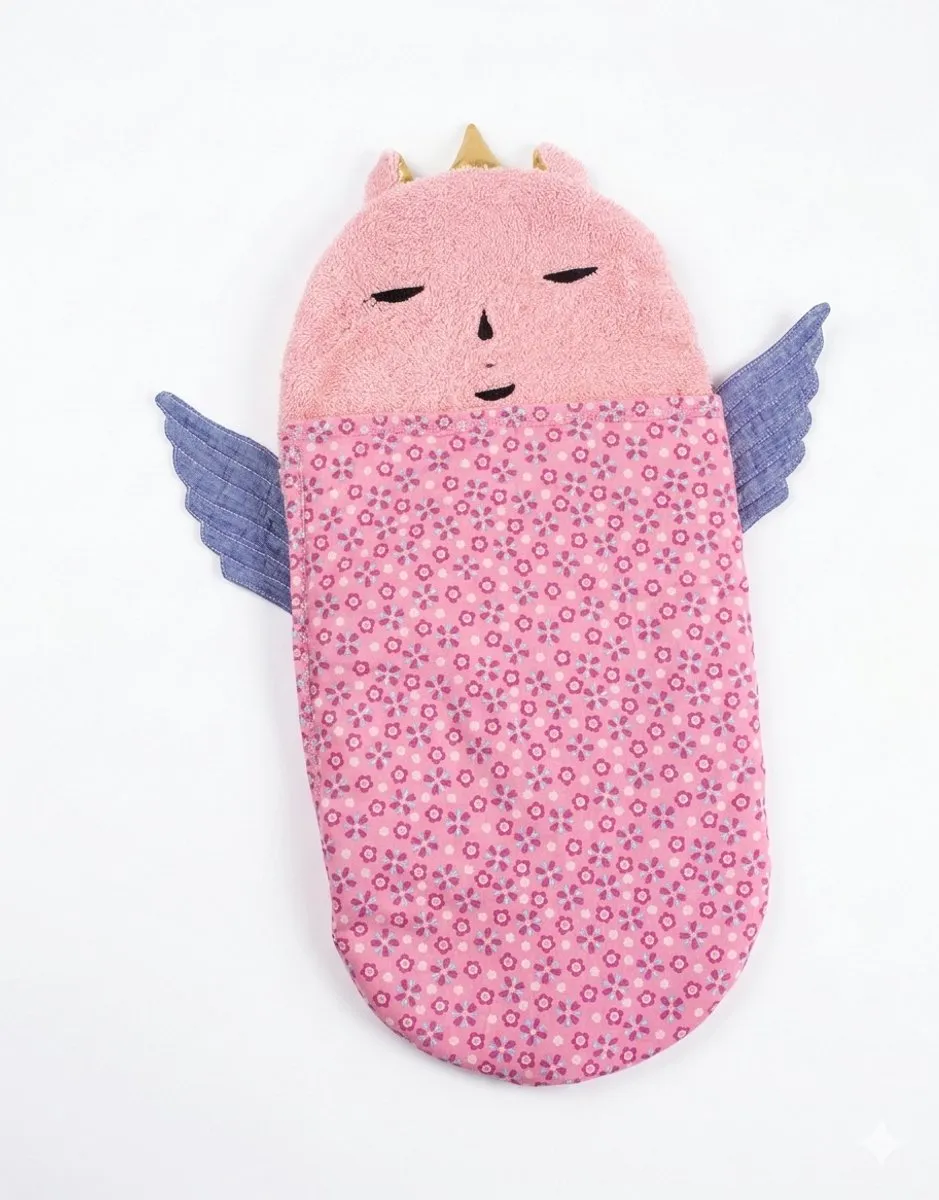 Happy U Kids Unicorn Slaapzak voor Babypop 36-43cm - Paars/Pastel/Roze