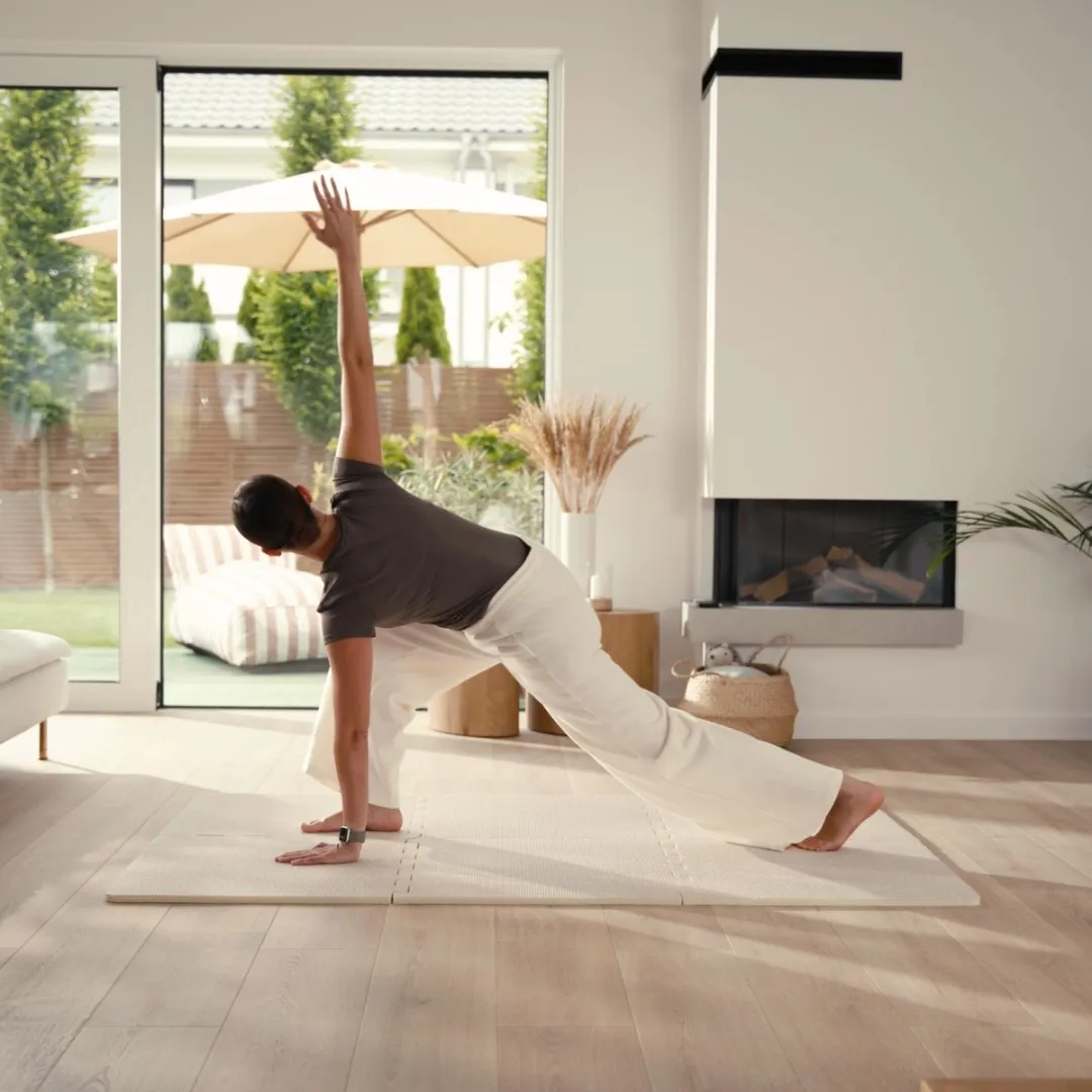 Lionelo Yoka Speelmat Beige - Dubbelzijdig Foam Vloerpuzzel