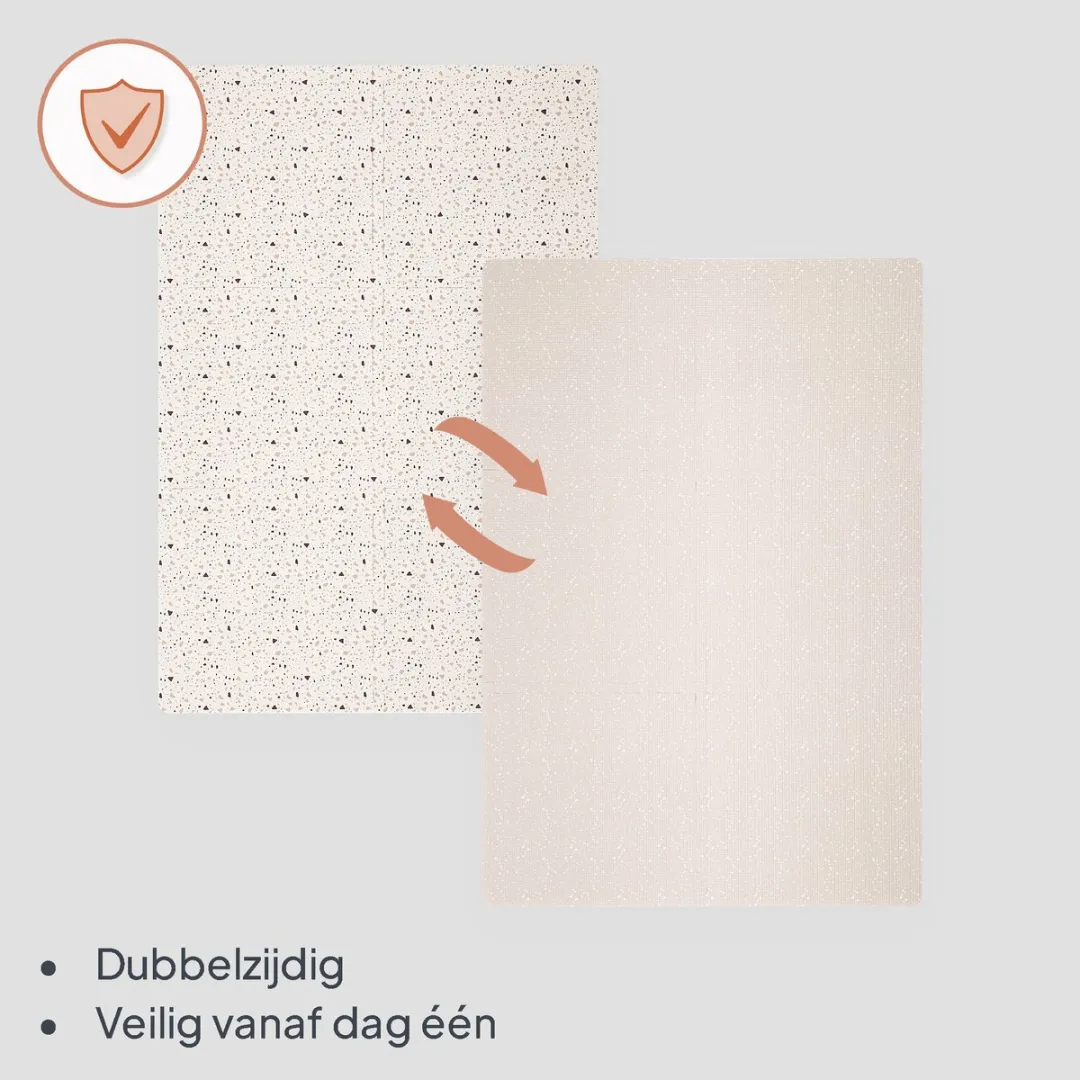 Lionelo Yoka Speelmat Beige - Dubbelzijdig Foam Vloerpuzzel - afbeelding 6 van 6