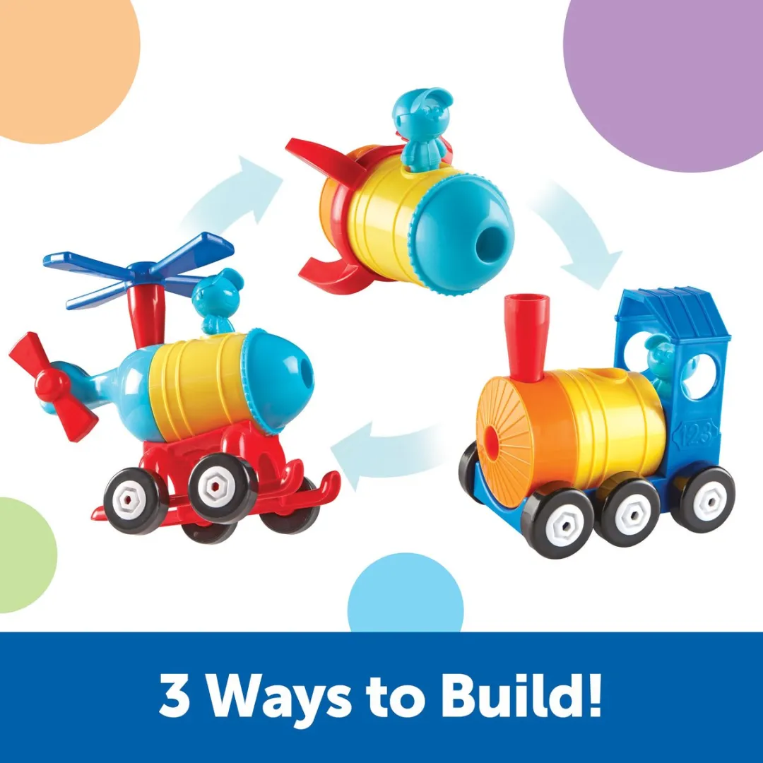 Learning Resources 1-2-3 Build It! Raket-Trein-Helikopter Multicolor