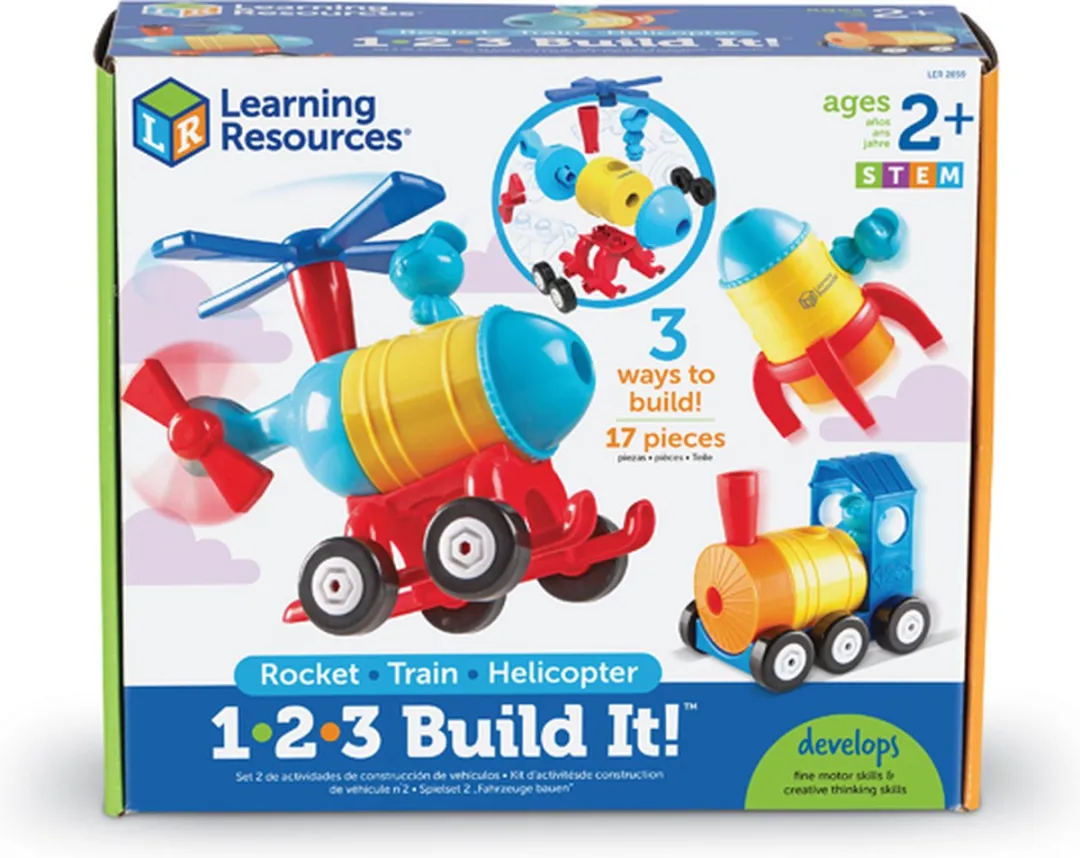 Learning Resources 1-2-3 Build It! Raket-Trein-Helikopter Multicolor