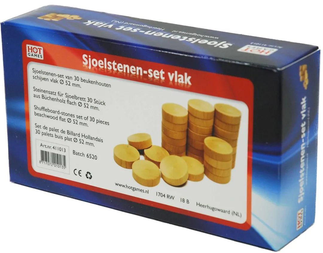 HOT Games Sjoelstenen Set 30 Stuks - Bruin