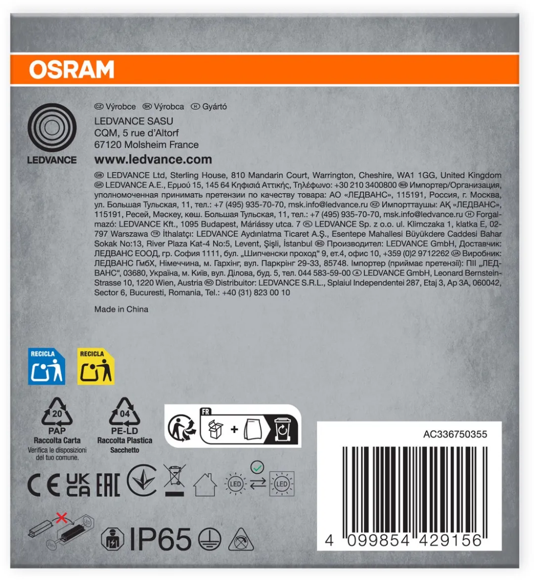 Osram Submarine LED Waterdichte Armatuur 2x15W 3000lm - IP65 Grijs - afbeelding 6 van 6