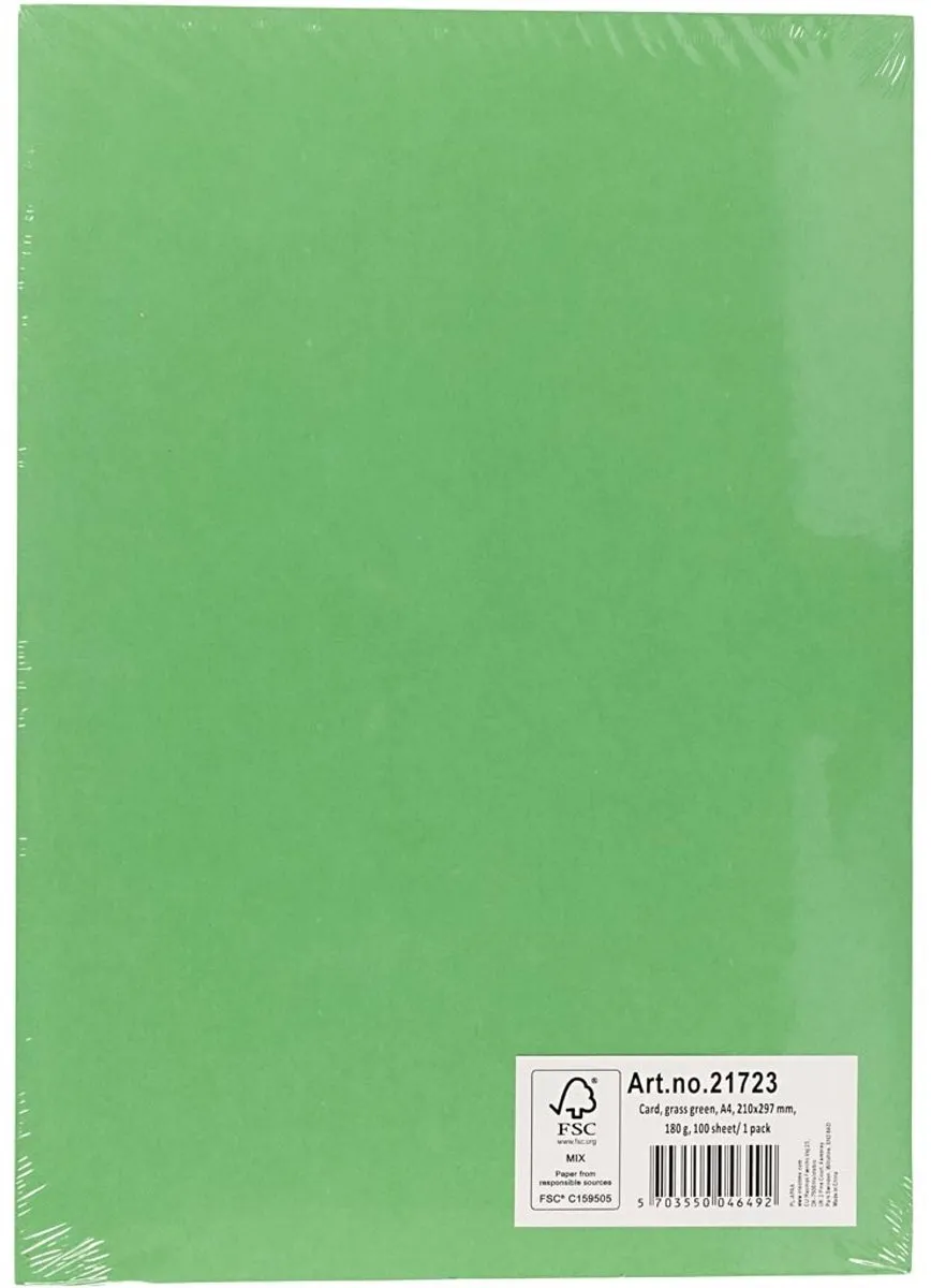 Creativ Company Groen A4 Karton 180g - 100 Vel