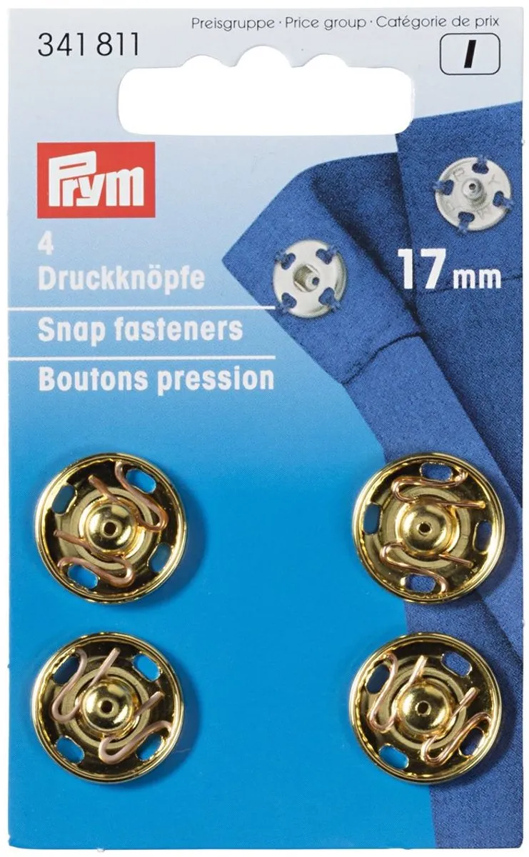 Prym Aannaaidrukknopen 17mm - 4 Stuks - Gouddor