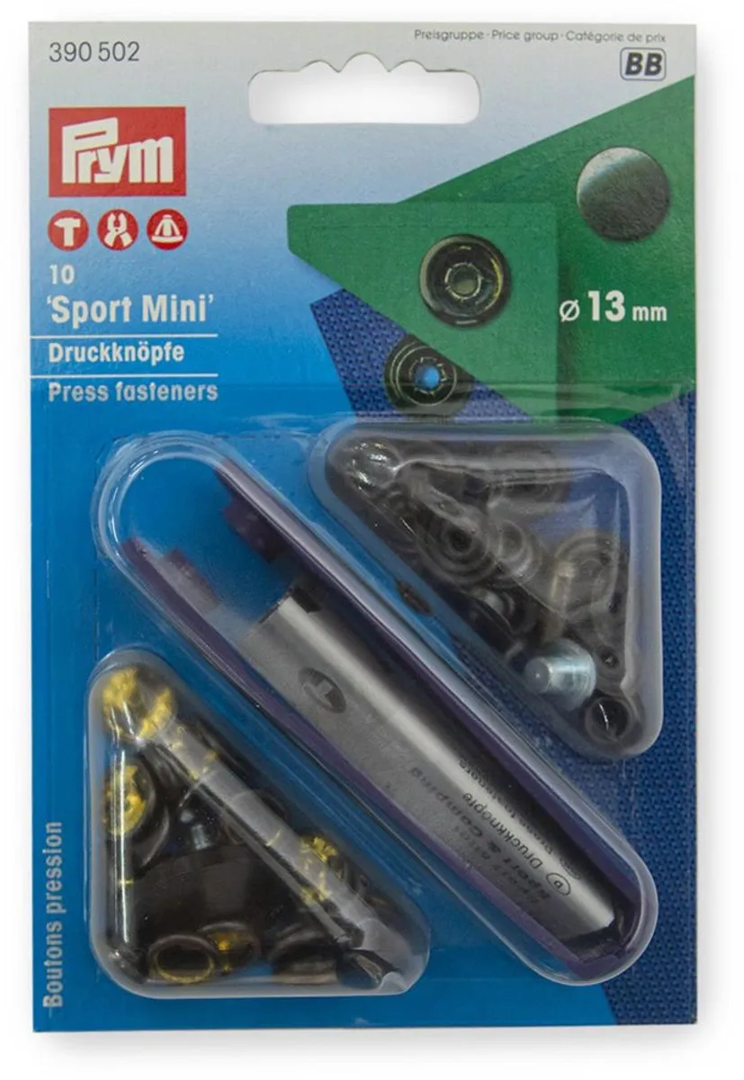 Prym Sport Mini Naaivrijdrukknopen 13mm - Gebronsd - 10 Stuks