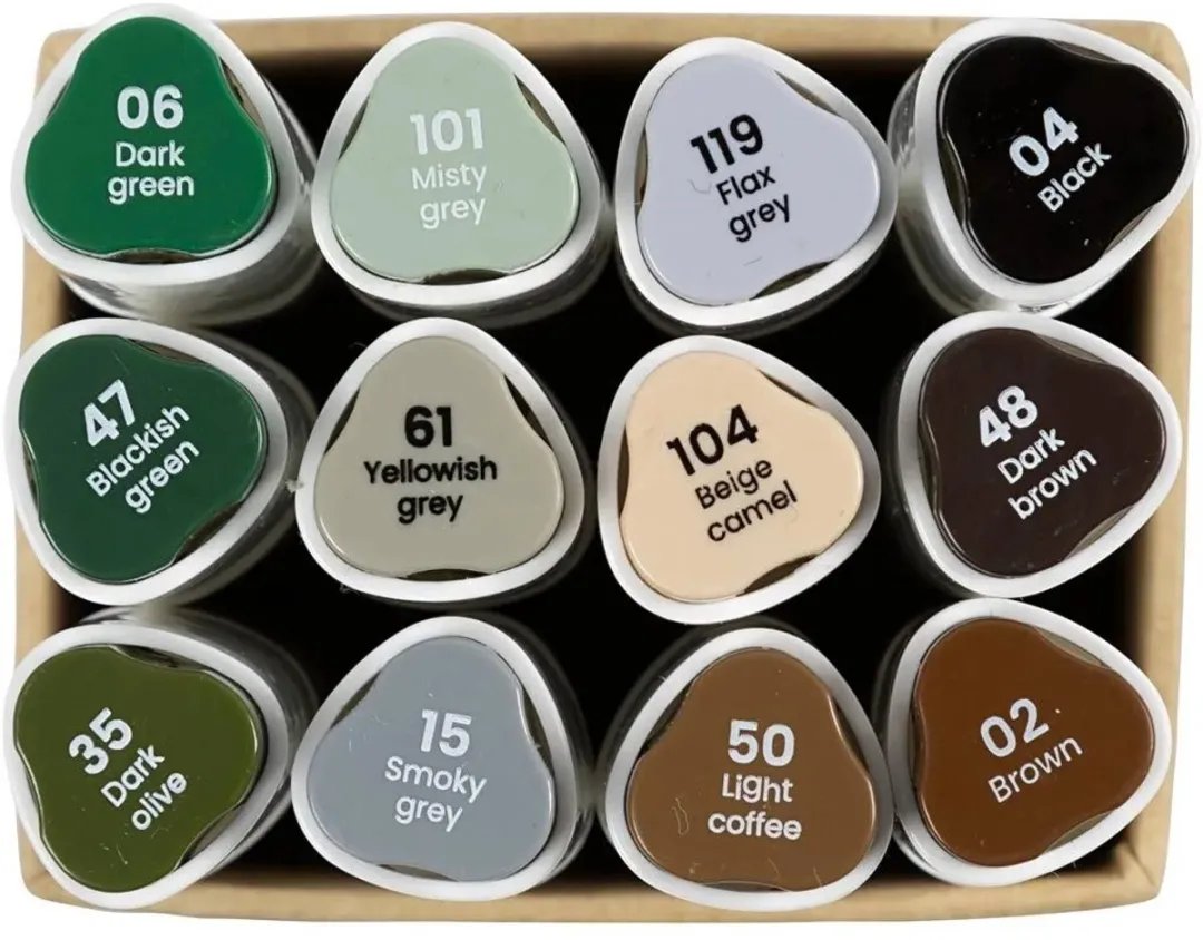 Creativ Company Alcoholmarker Natuurlijke Kleuren - 12 Stuks