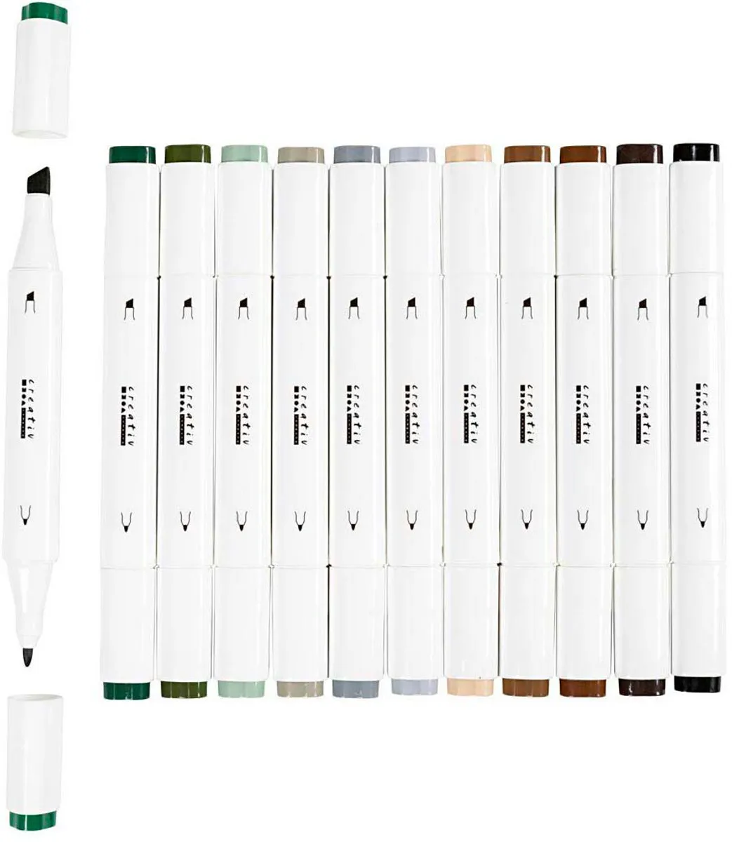Creativ Company Alcoholmarker Natuurlijke Kleuren - 12 Stuks