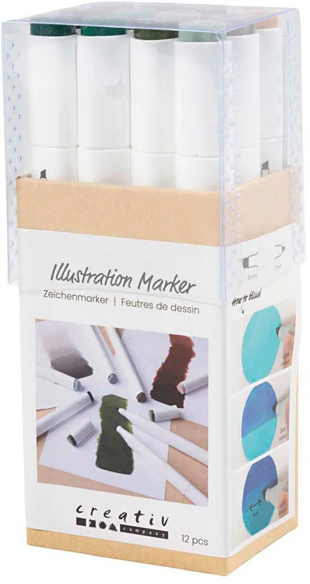 Creativ Company Alcoholmarker Natuurlijke Kleuren - 12 Stuks