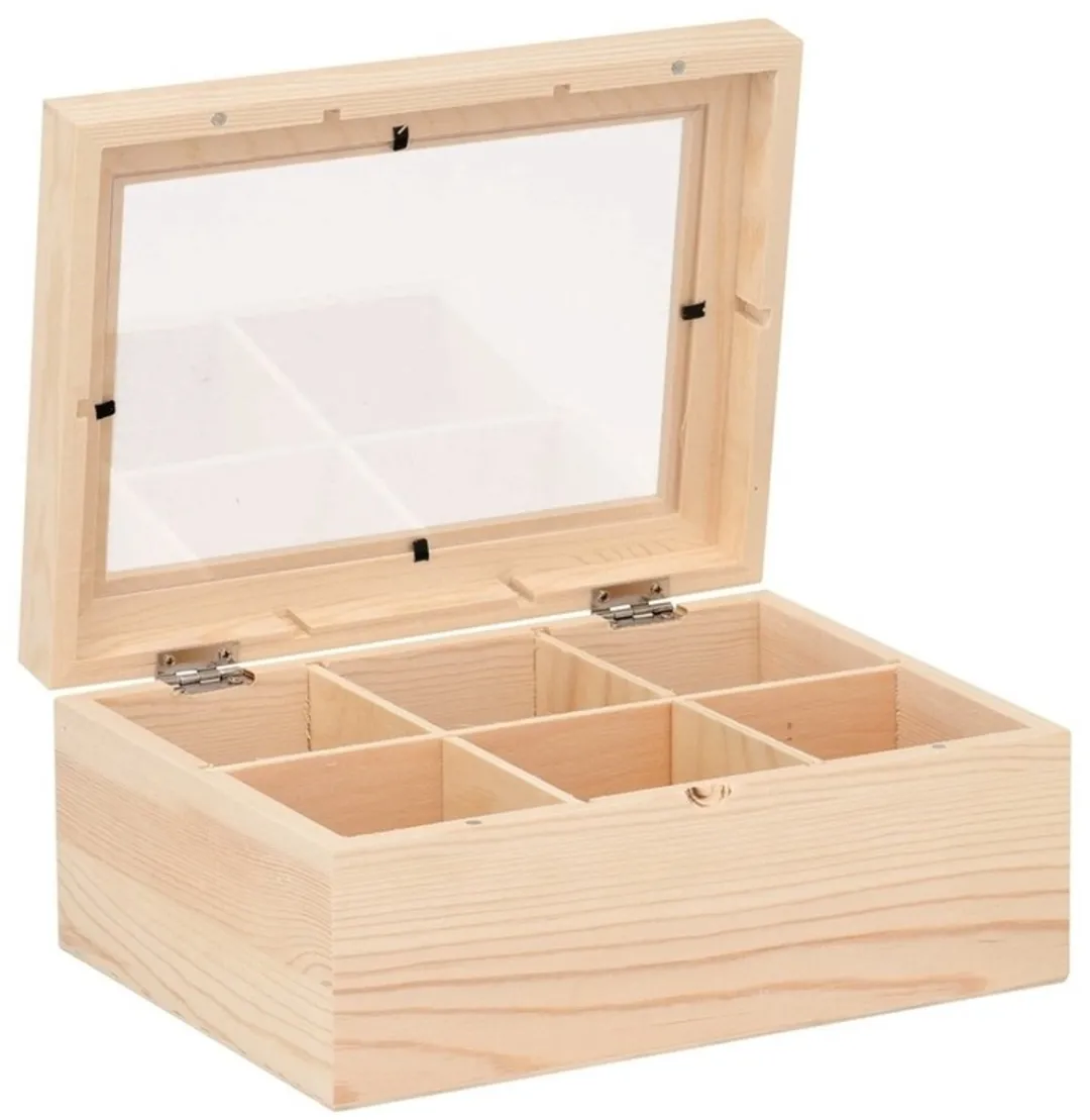 Glorex Hobby Theedoos 2x - Houten kistje 22cm - Bruin
