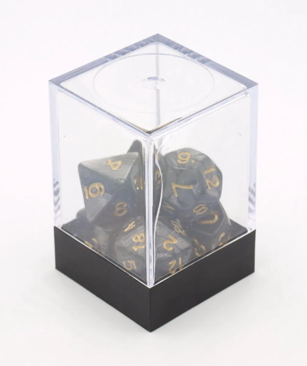 HOT Games Dobbelstenen Set 7 Stuks - Zwart Parelmoer