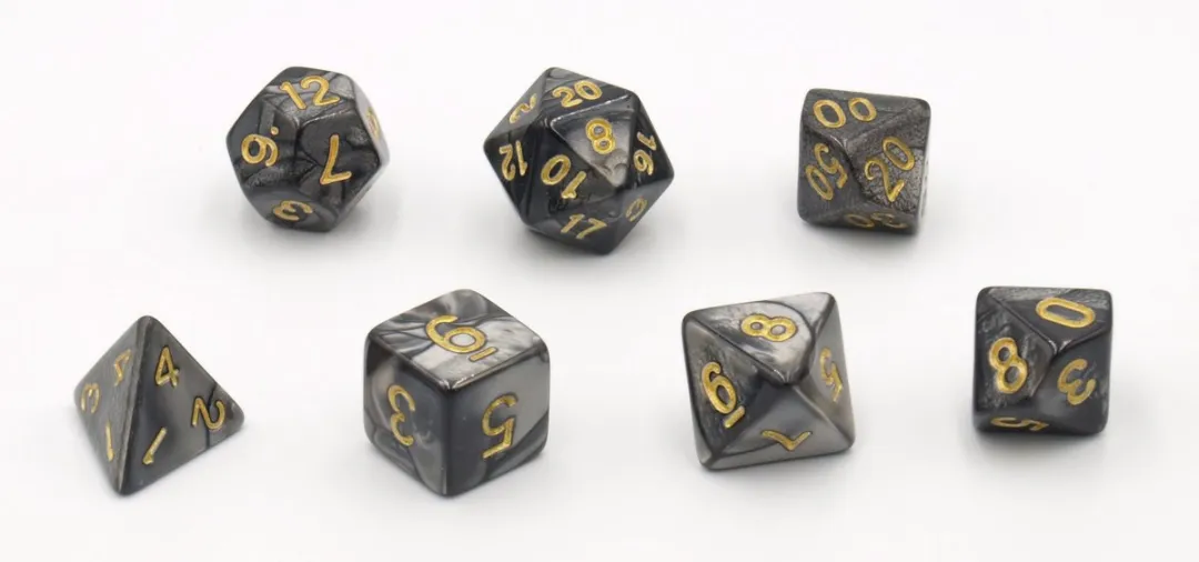 HOT Games Dobbelstenen Set 7 Stuks - Zwart Parelmoer