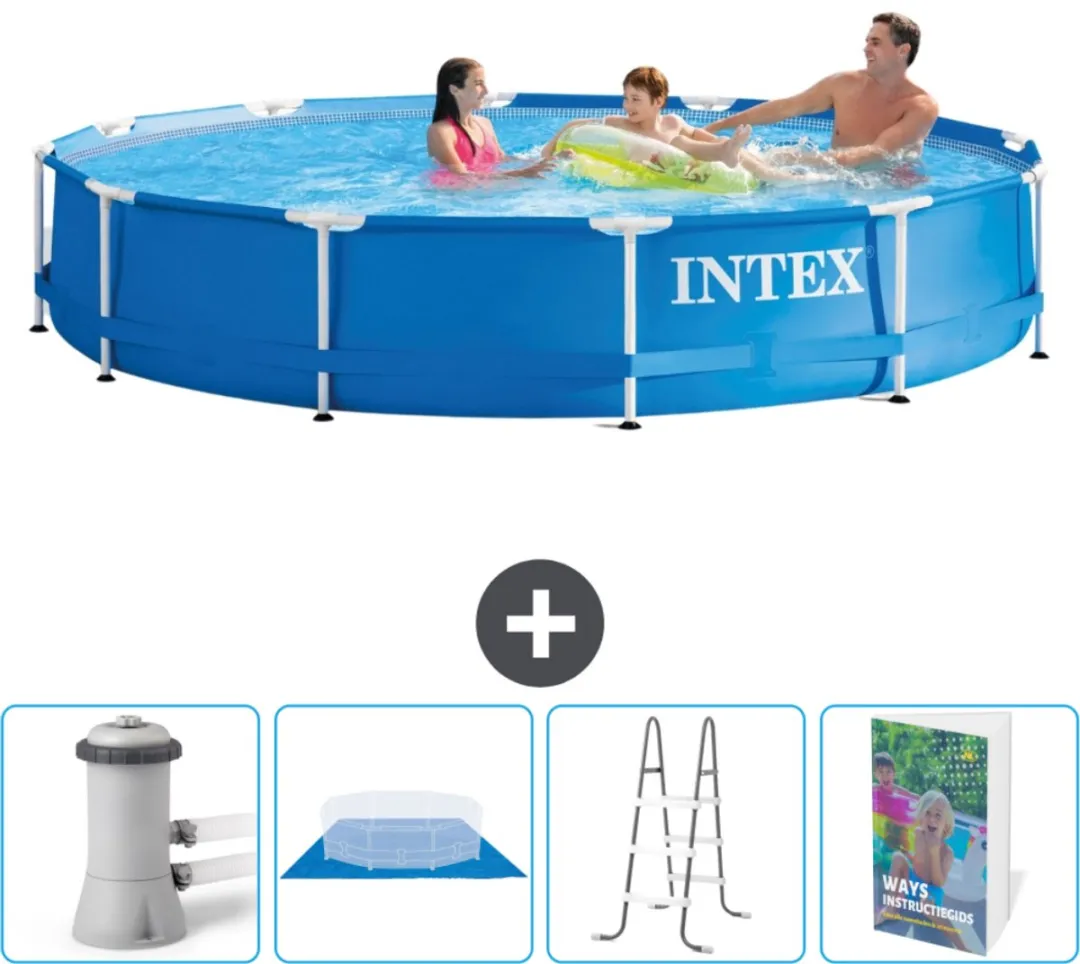 Intex 28212GN-Blauw Rond Frame Zwembad 366x76cm