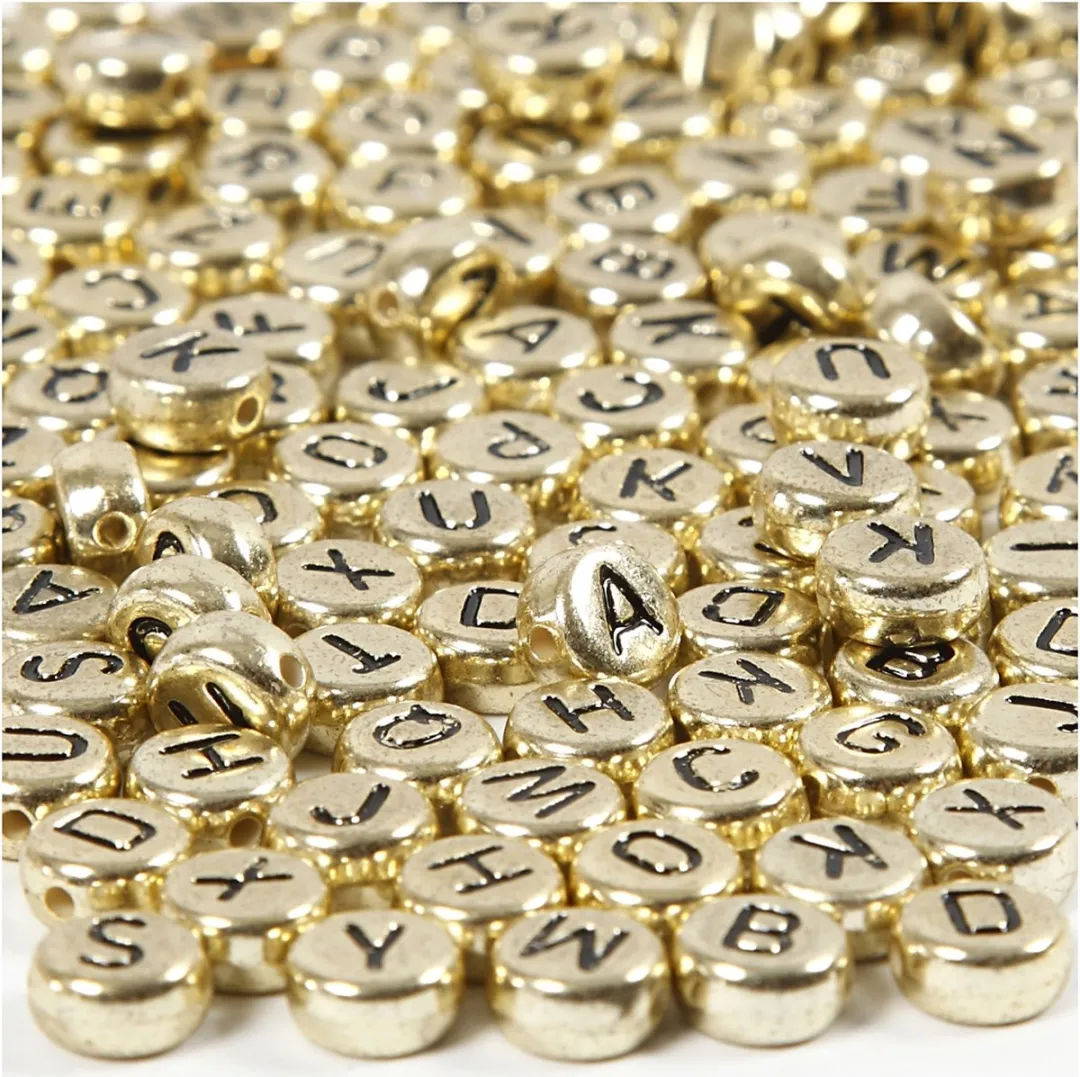 Creativ Company Plastic Letterkralen 7mm - Goud - 200 Stuks