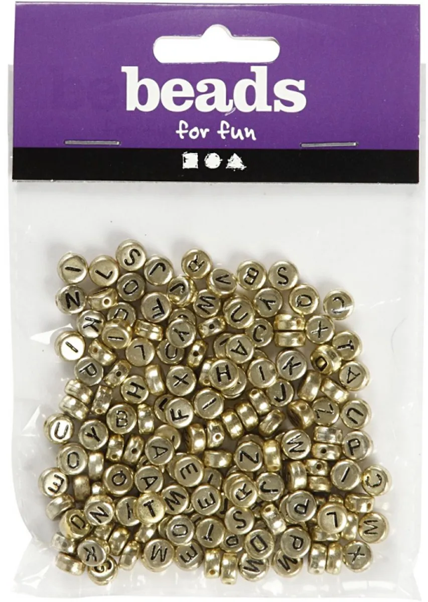 Creativ Company Plastic Letterkralen 7mm - Goud - 200 Stuks