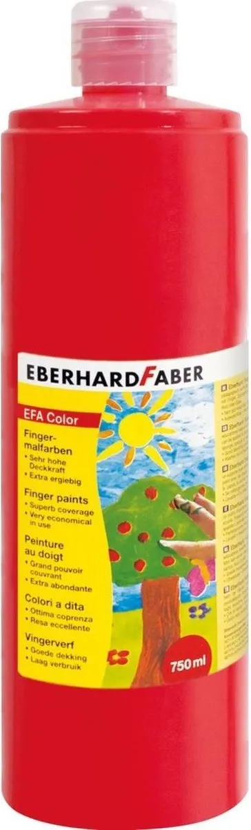 Eberhard Faber EFAColor Vingerverf Rood 750ml