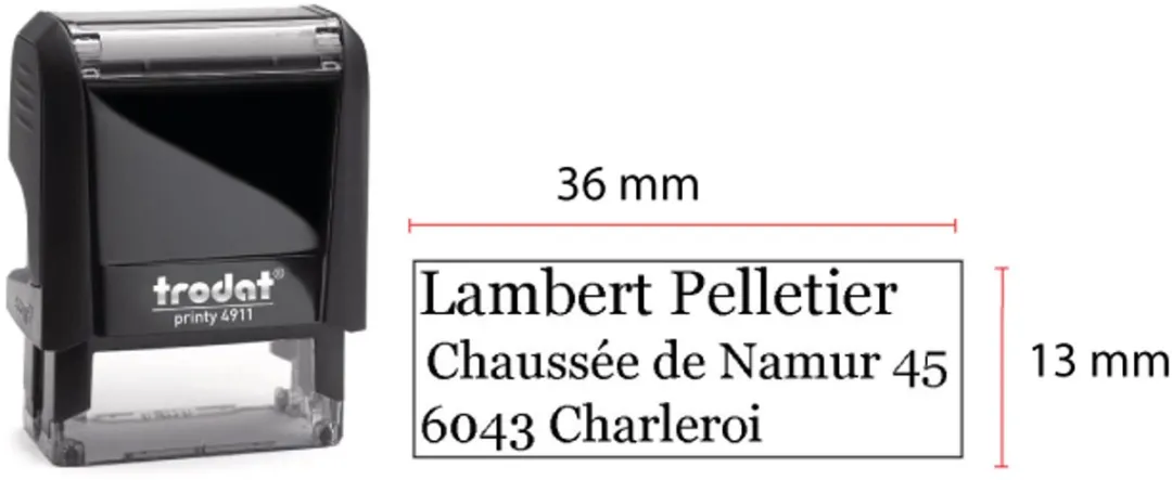 Trodat Printy 4911 Stempel - 36x13mm - Zwart