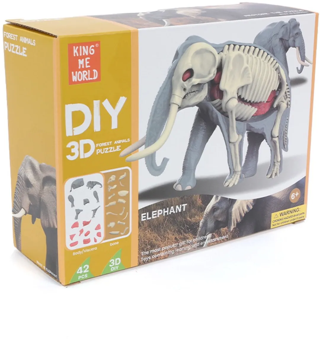 PIA Soft Toys 3D Anatomie Olifant - Grijs
