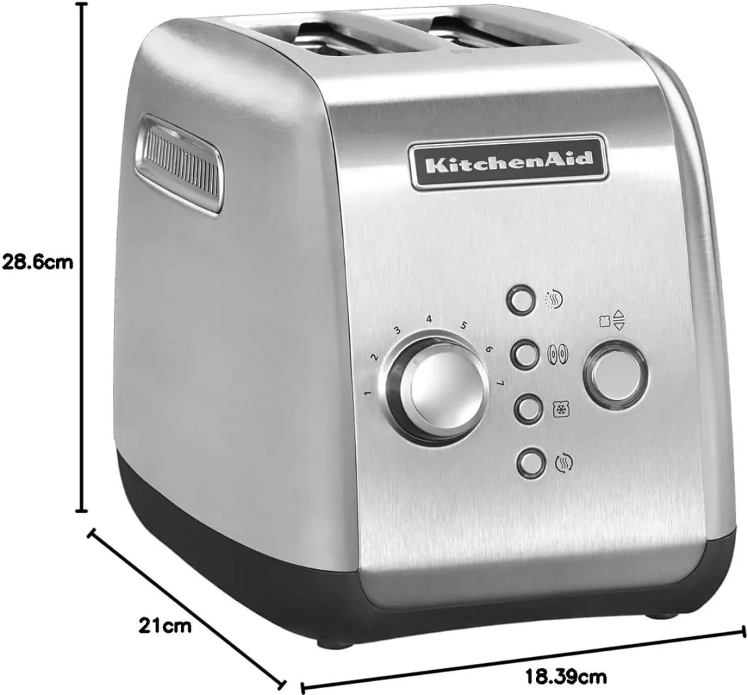 KitchenAid 5KMT221ESX Broodrooster 2 Sleuven - 1100W