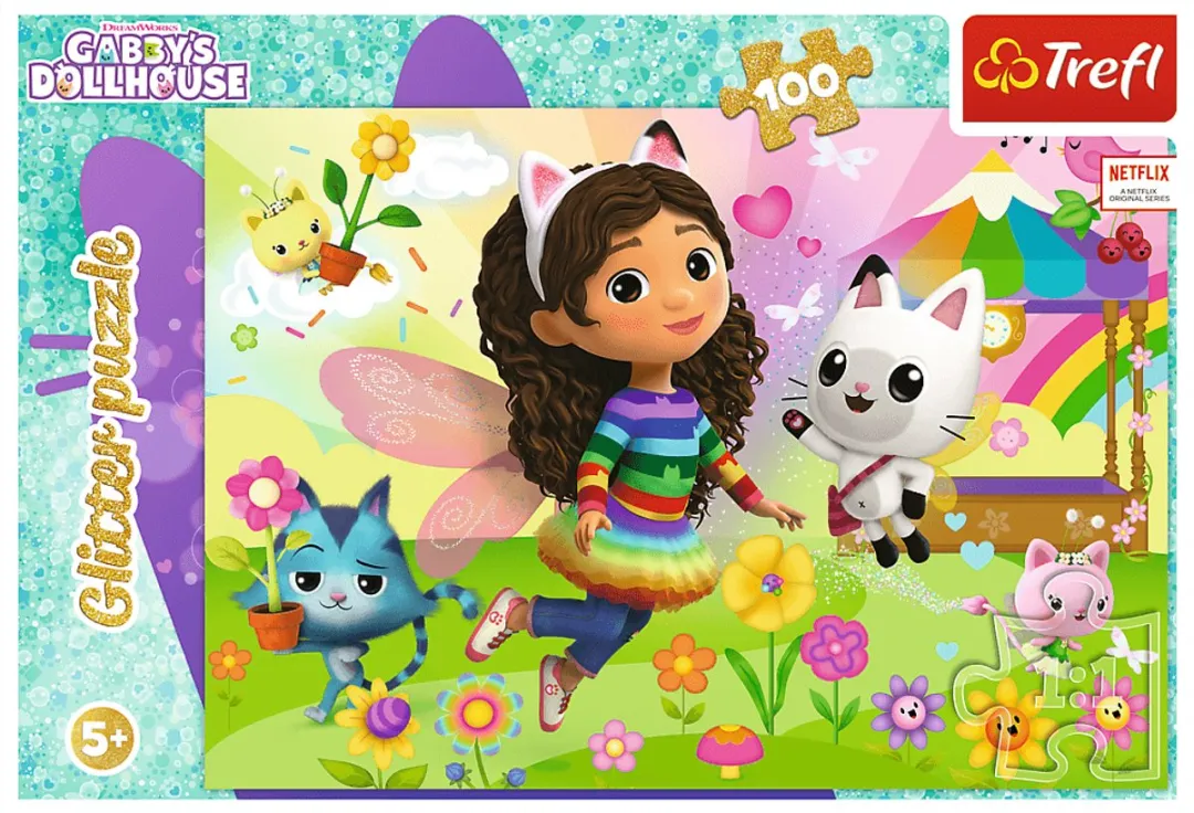 Trefl Gabby's Dollhouse Glitter Puzzel 100 Stuks