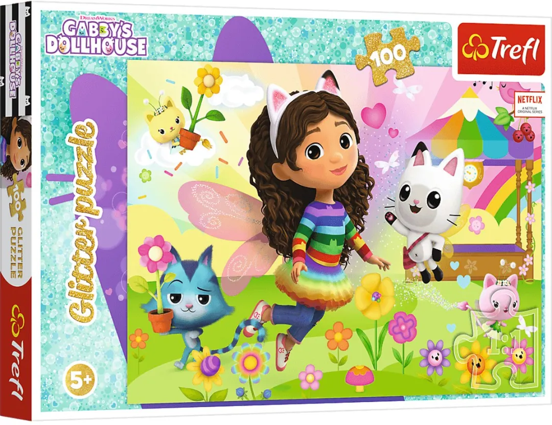 Trefl Gabby's Dollhouse Glitter Puzzel 100 Stuks