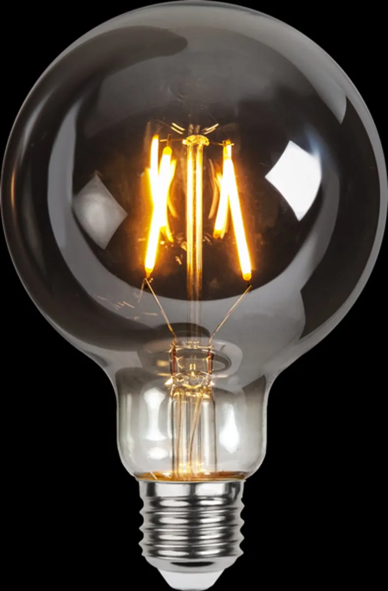 G95 Globelamp - E27 - 1.8W - Super Warm Wit <2200K - Filament - Rookglas