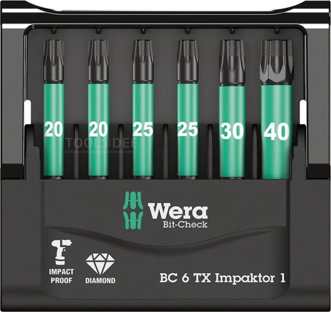 Wera 05057693001 Bit-Check 6 Impaktor 1 Bitset - Torx T20