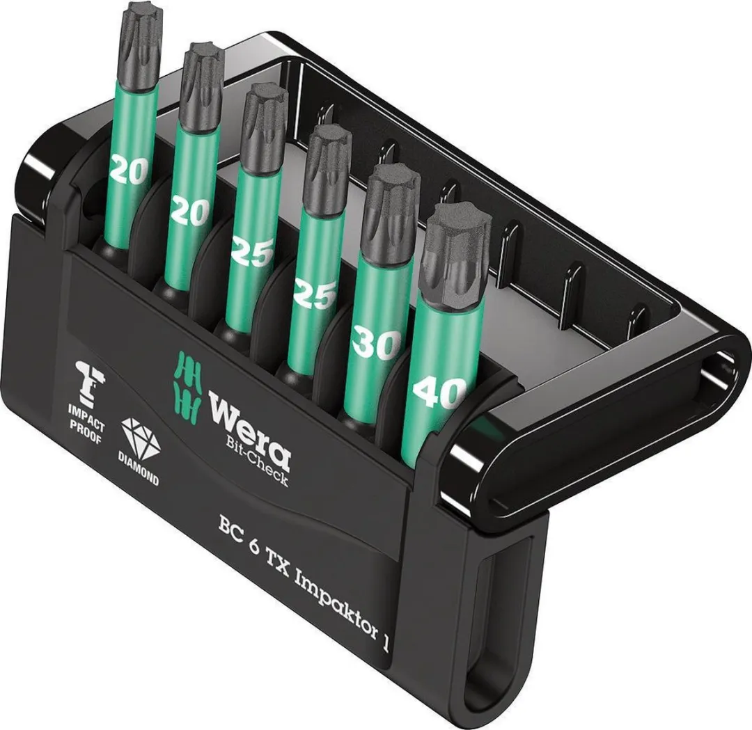 Wera 05057693001 Bit-Check 6 Impaktor 1 Bitset - Torx T20