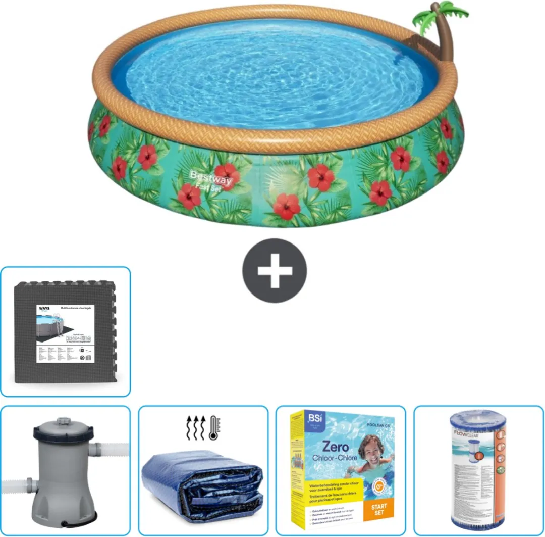 Bestway Fast Set Zwembad Paradijsprint 457x84cm - 9677L