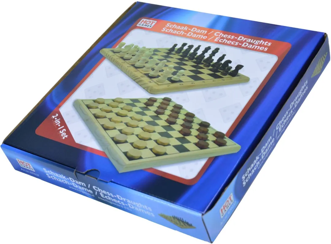HOT Games Schaak-Dam-Set Hout 29x29cm - MPN 670237