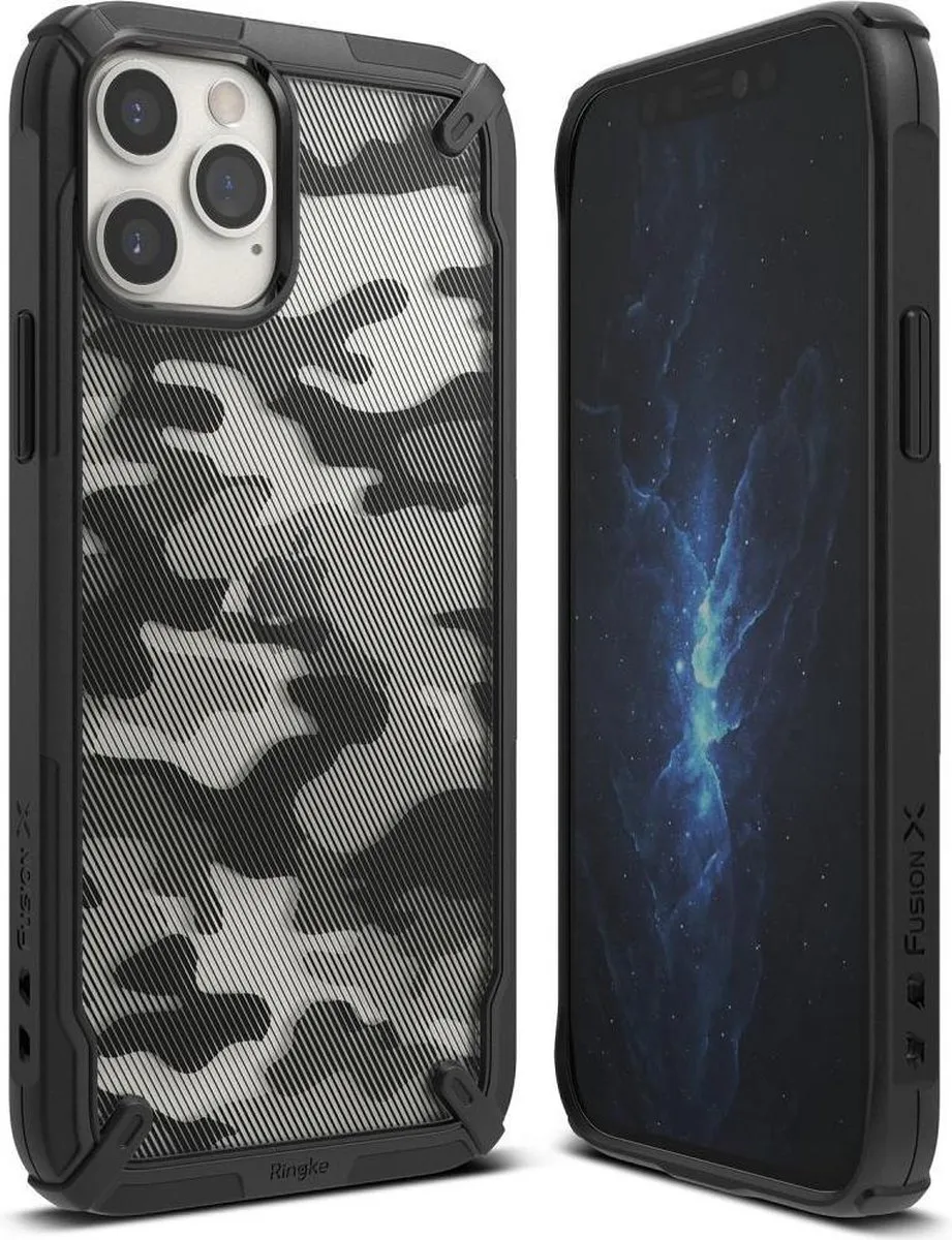 Ringke Fusion X Camo TPU Hoesje iPhone 12 Mini - 6265 - Zwart