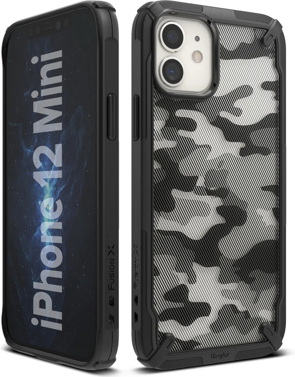 Ringke Fusion X Camo TPU Hoesje iPhone 12 Mini - 6265 - Zwart