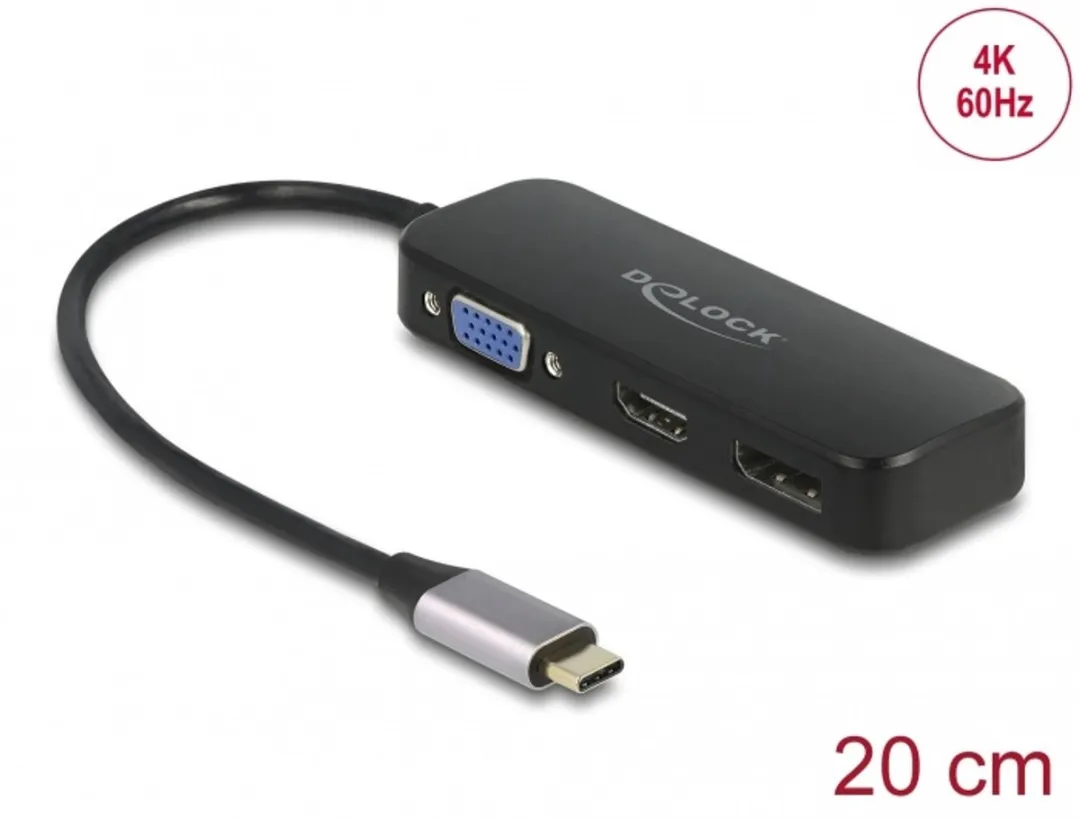 Delock 64156 USB-C Adapter VGA/HDMI/DisplayPort 4K60