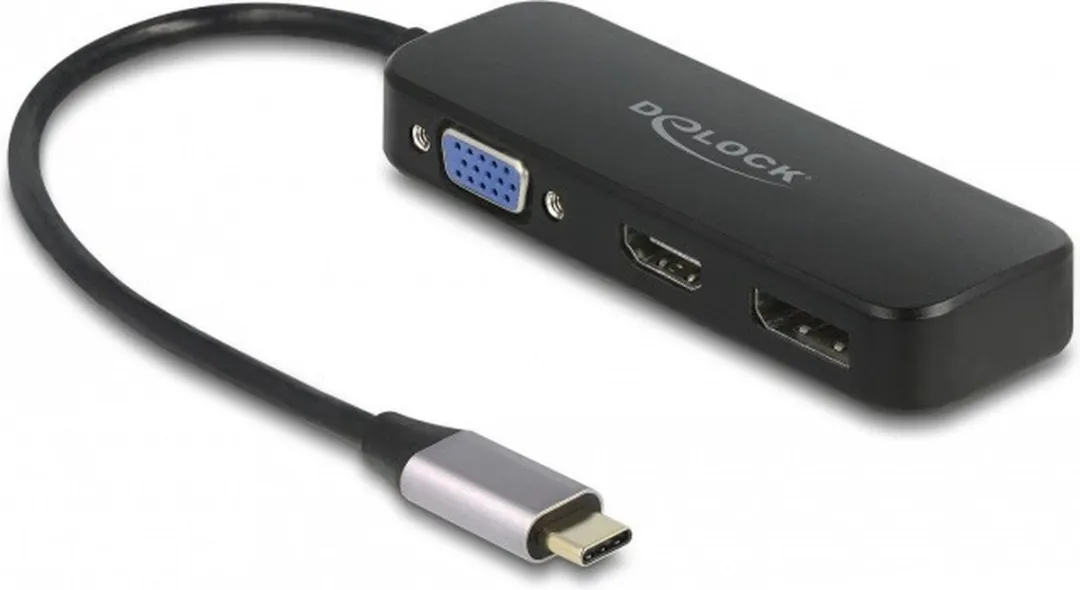 Delock 64156 USB-C Adapter VGA/HDMI/DisplayPort 4K60 - Zwart