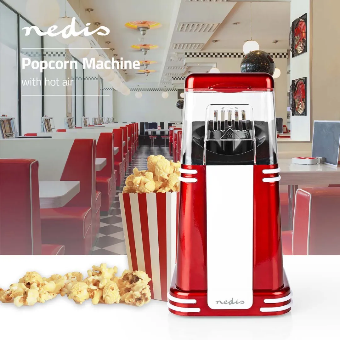 Nedis Popcornmachine 1200W FCPC100RD - Rood/Wit