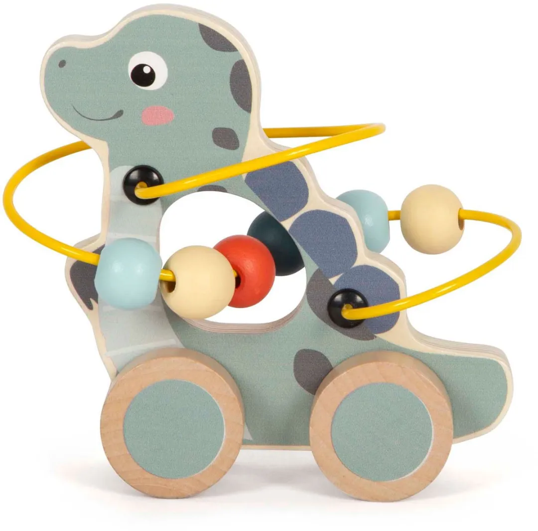 Small Foot Houten Duwfiguur Dino Motoriekspiraal - Multicolor