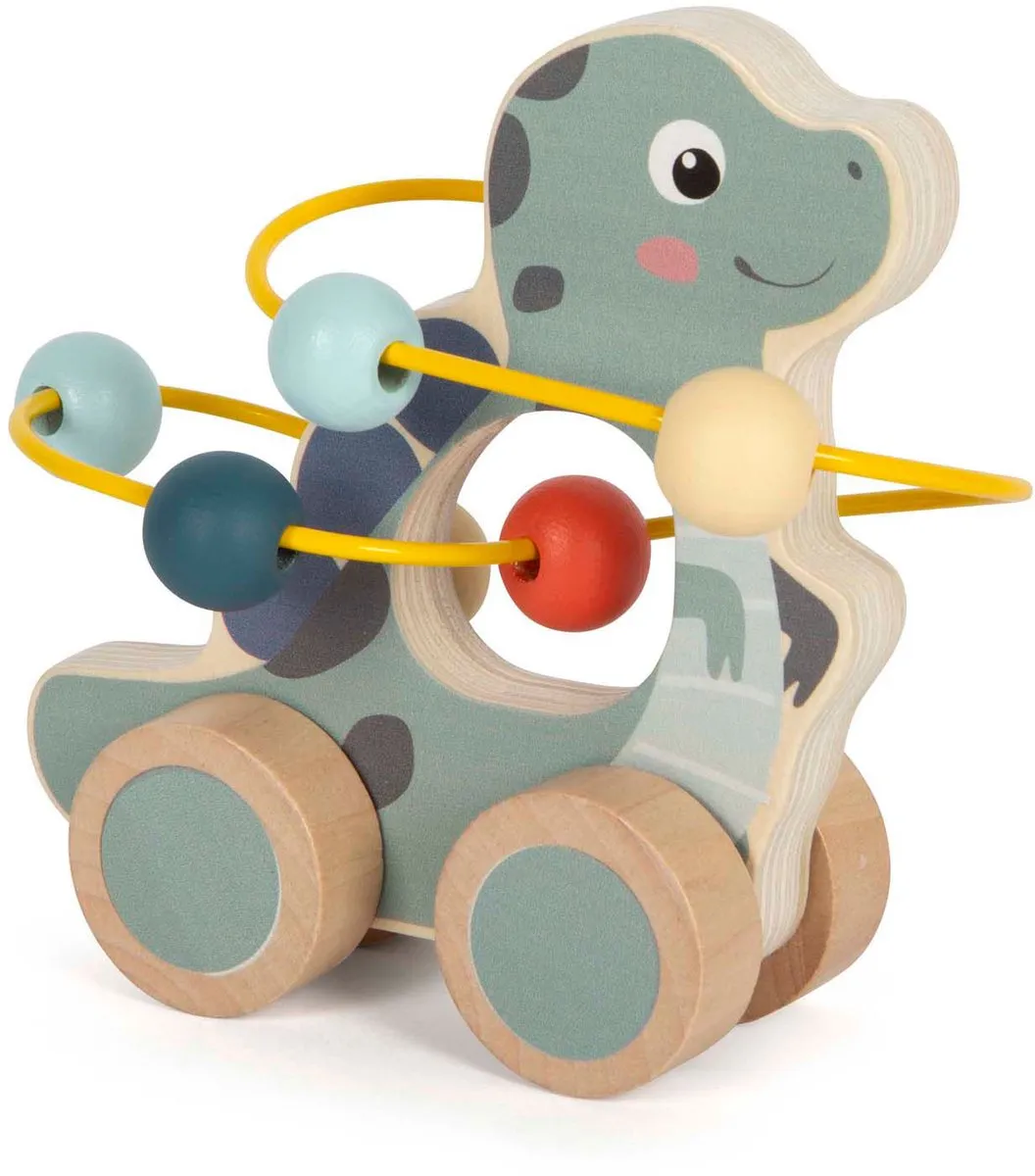 Small Foot Houten Duwfiguur Dino Motoriekspiraal - Multicolor