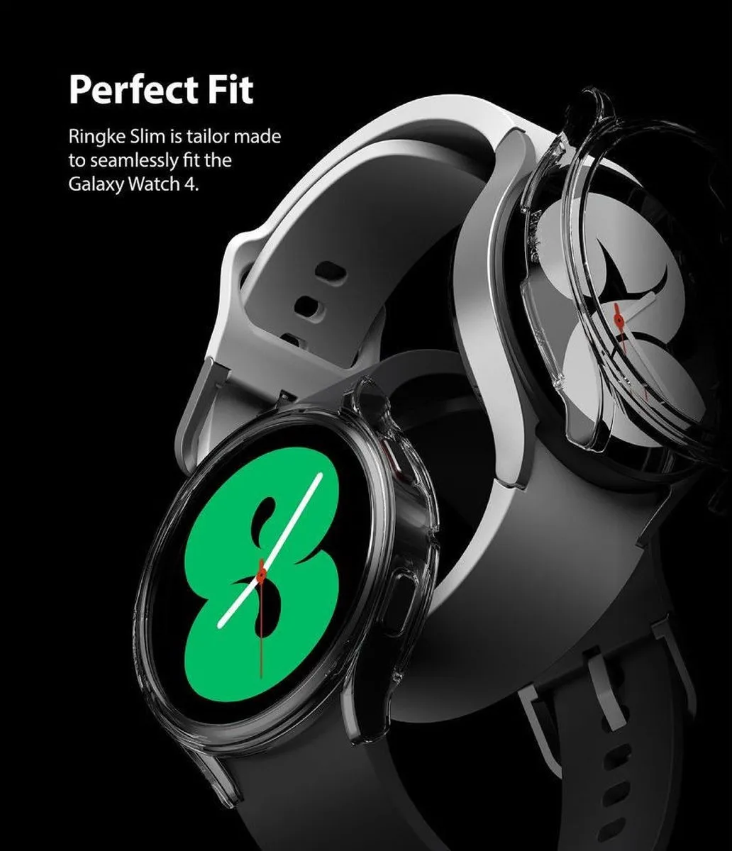 Ringke Slim Hoesje Samsung Galaxy Watch 4 44mm - 2 Stuks - Grijs Transparant