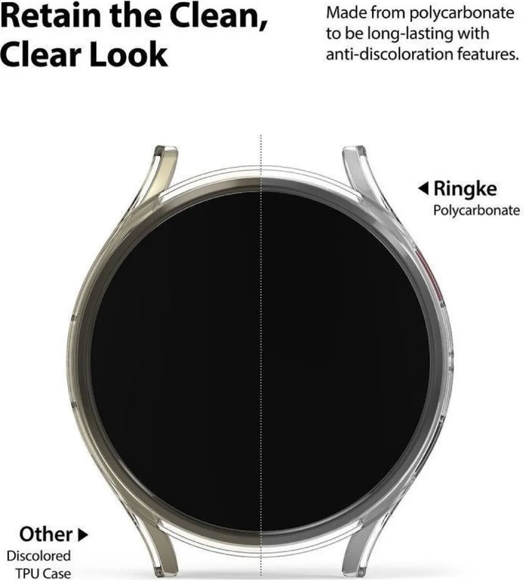 Ringke Slim Hoesje Samsung Galaxy Watch 4 44mm - 2 Stuks - Grijs Transparant