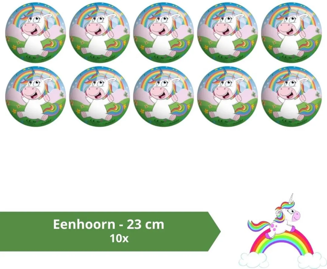 John Toys Eenhoorn Bal - 23cm - 10 Stuks Wit